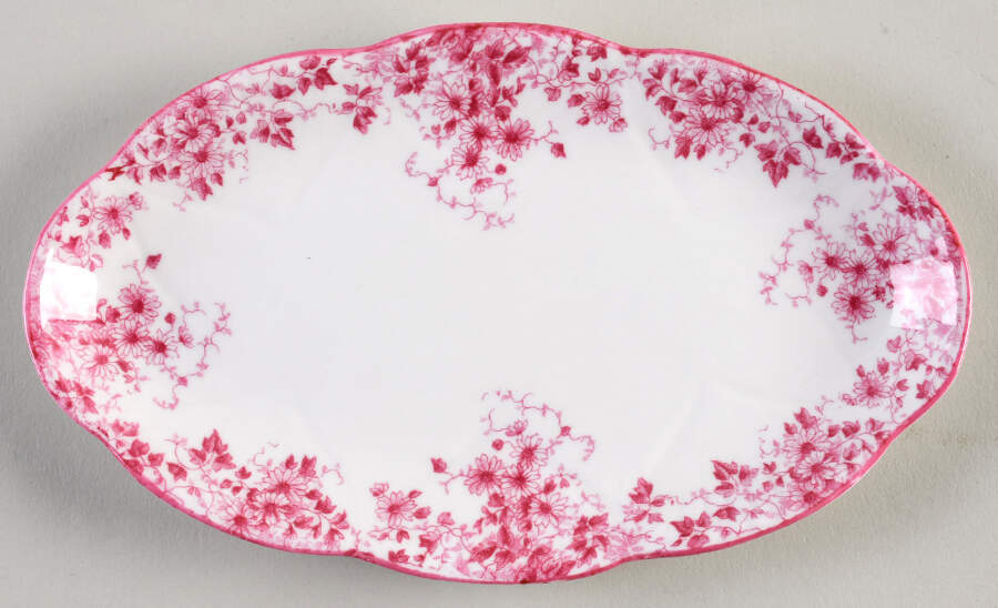 Dainty Pink Tray for Individual Creamer & Open Sugar by Shelley-1