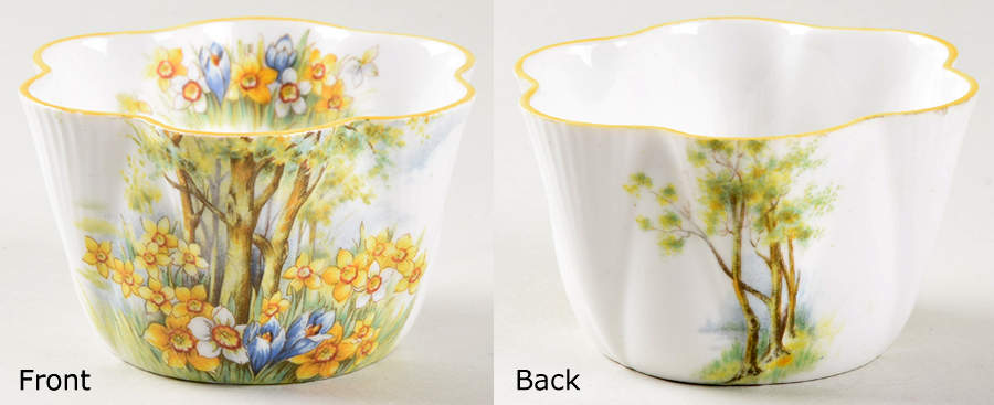 Daffodil Time Individual Open Sugar Bowl by Shelley-1
