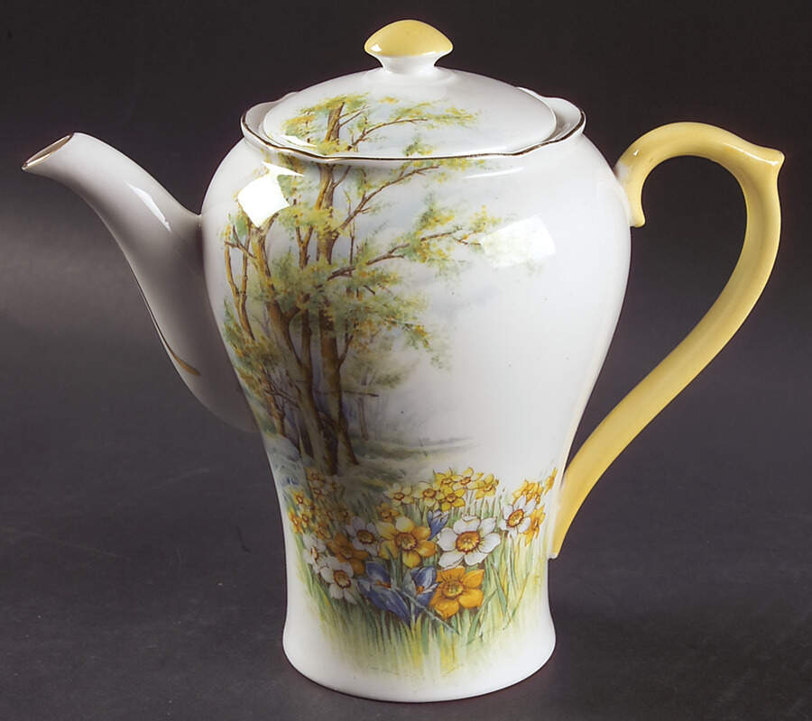 Daffodil Time Coffee Pot & Lid by Shelley-1