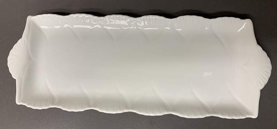 Dainty White (No Trim) Large Sandwich Tray by Shelley-1