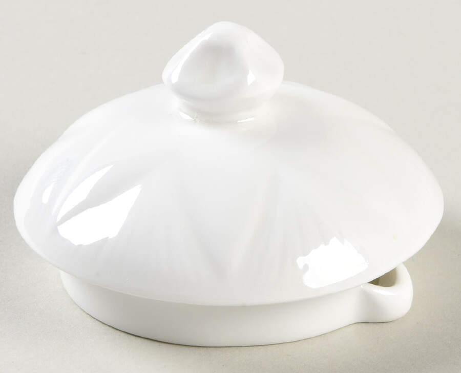 Dainty White (No Trim) Lid for Hot Water Jug by Shelley-1