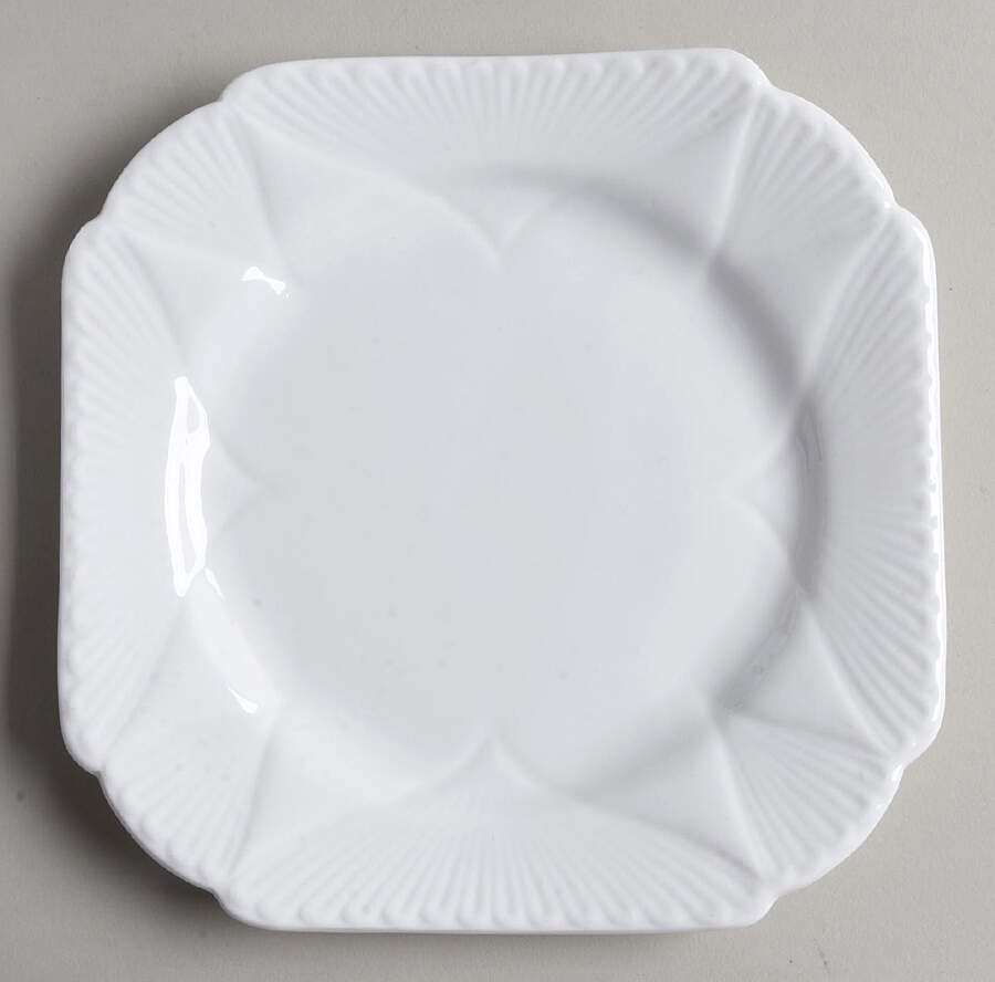 Dainty White (No Trim) Square Bread & Butter Plate by Shelley-1