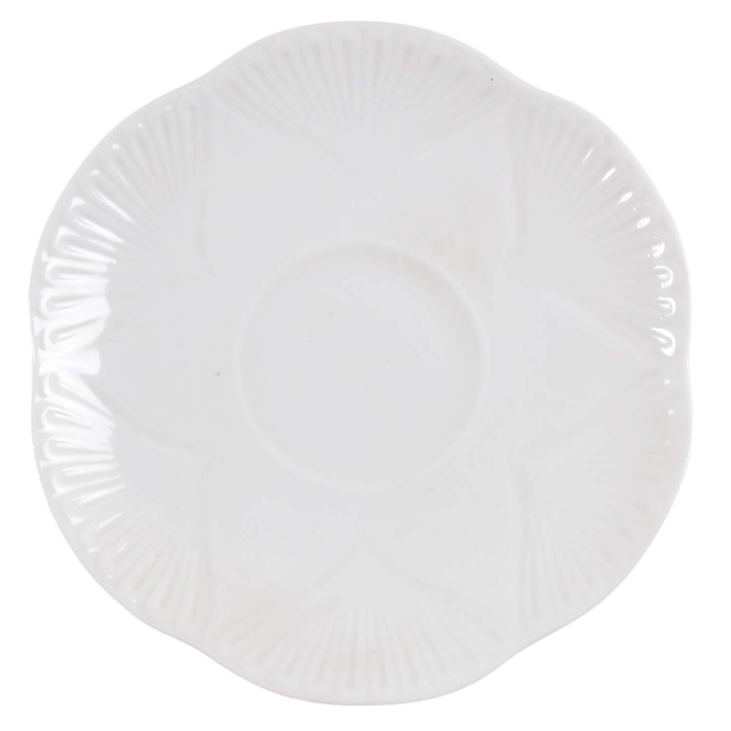 Dainty White (No Trim) Saucer for Demitasse Cup by Shelley-1