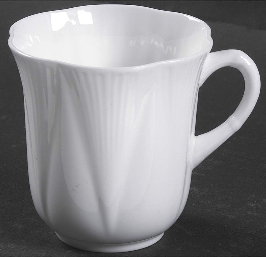 Dainty White (No Trim) Flat Cup by Shelley-1