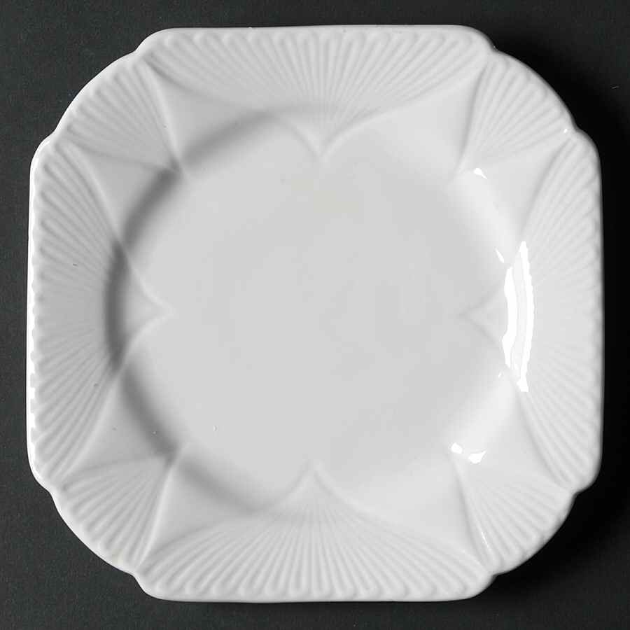Dainty White (No Trim) Square Dessert Plate by Shelley-1