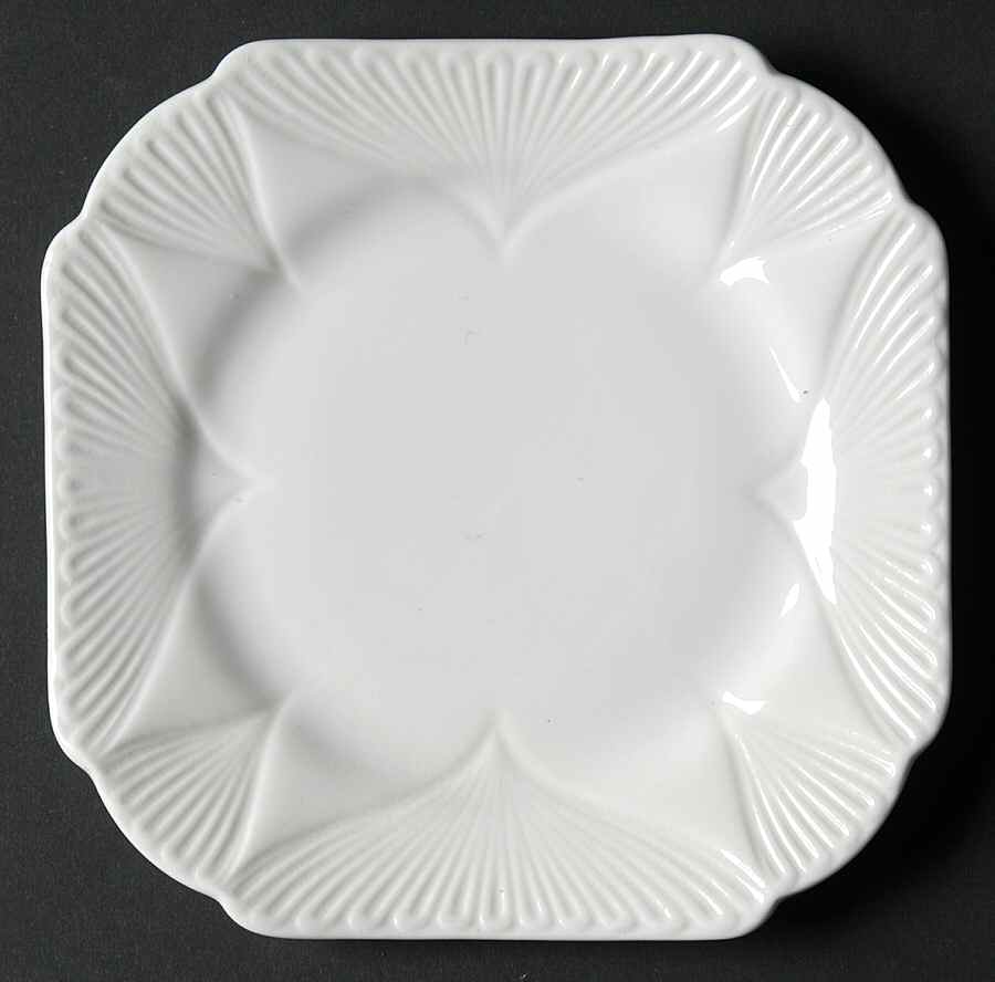 Dainty White (No Trim) Square Bread & Butter Plate by Shelley-1
