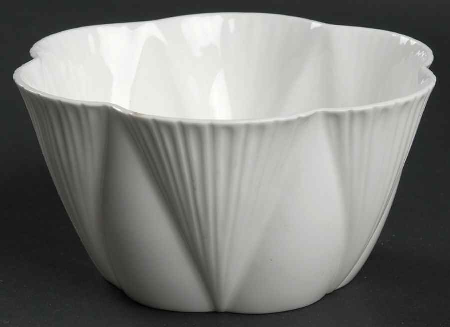 Dainty White (No Trim) Open Sugar Bowl by Shelley-1