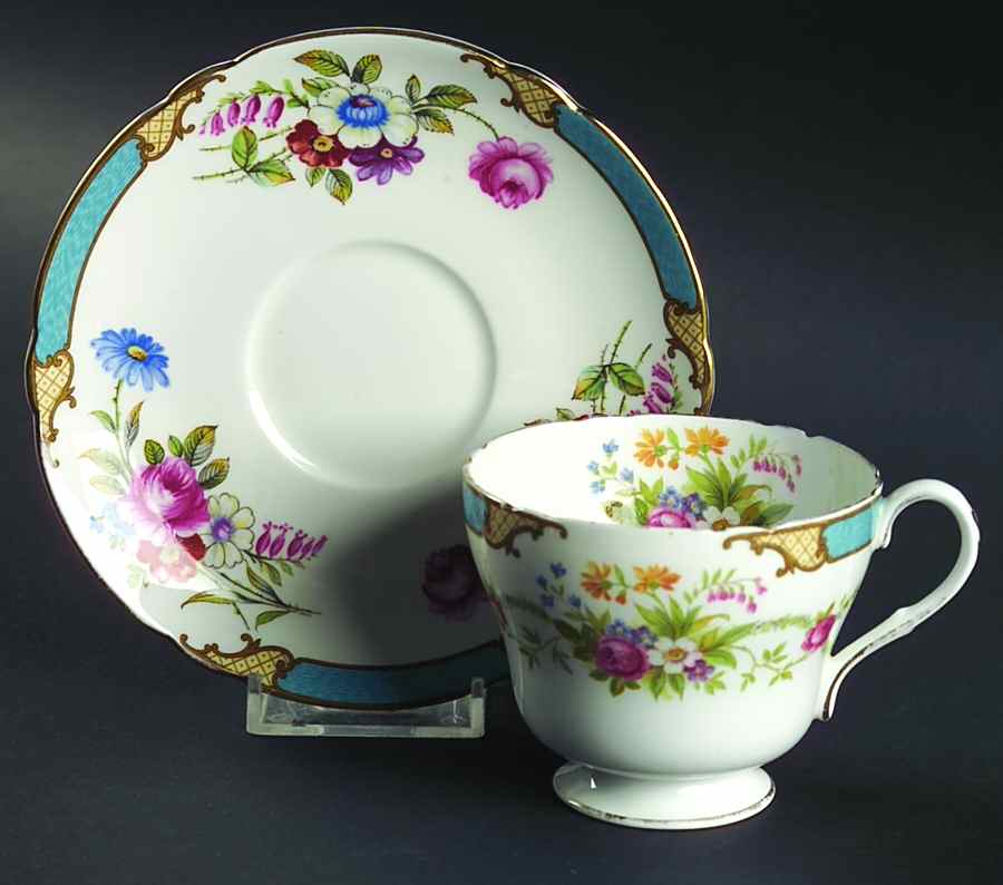 Dubarry Blue Footed Cup & Saucer Set by Shelley-1