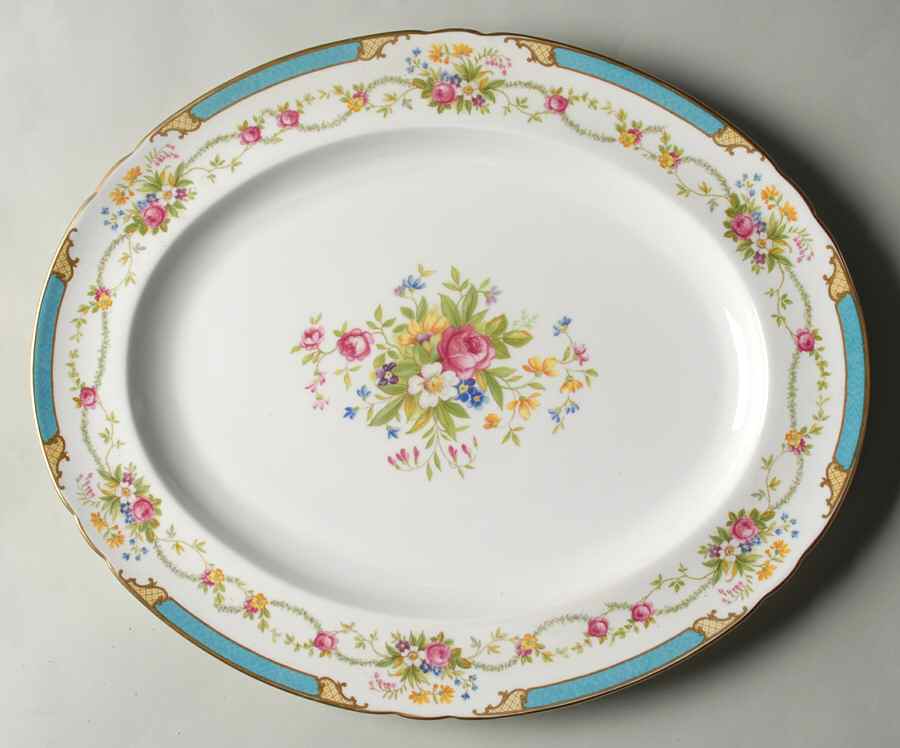 Dubarry Blue 16" Oval Serving Platter by Shelley-1