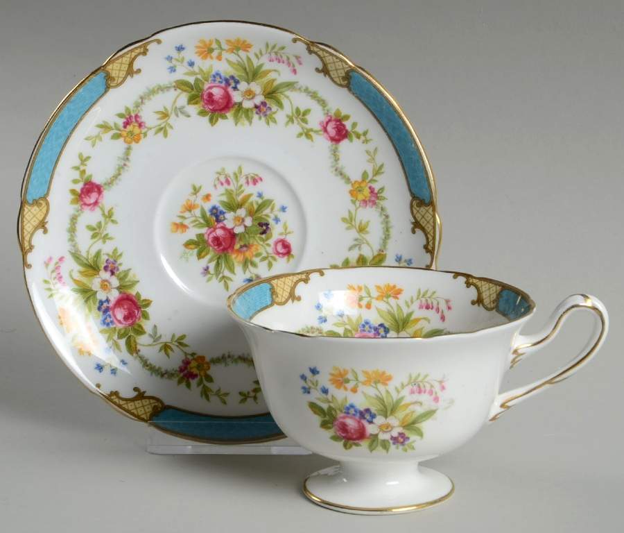Dubarry Blue Footed Cup & Saucer Set by Shelley-1