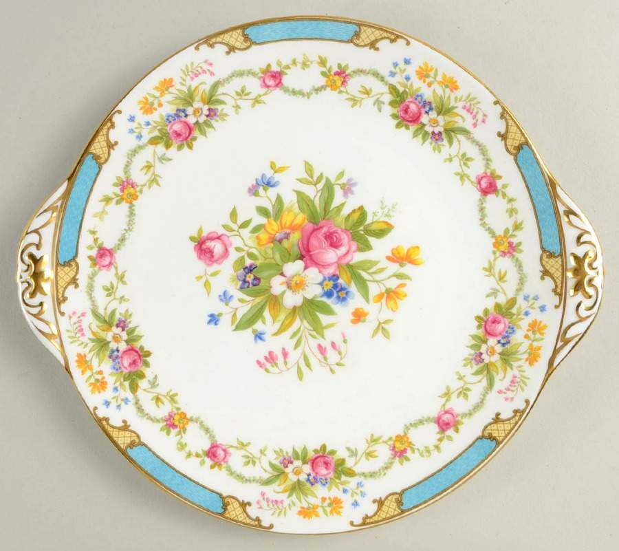 Dubarry Blue Handled Cake Plate by Shelley-1