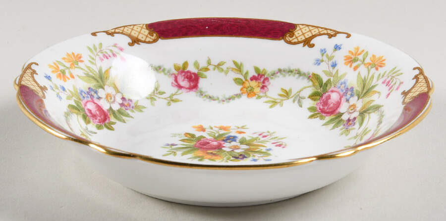 Dubarry Maroon Fruit/Dessert (Sauce) Bowl by Shelley-1