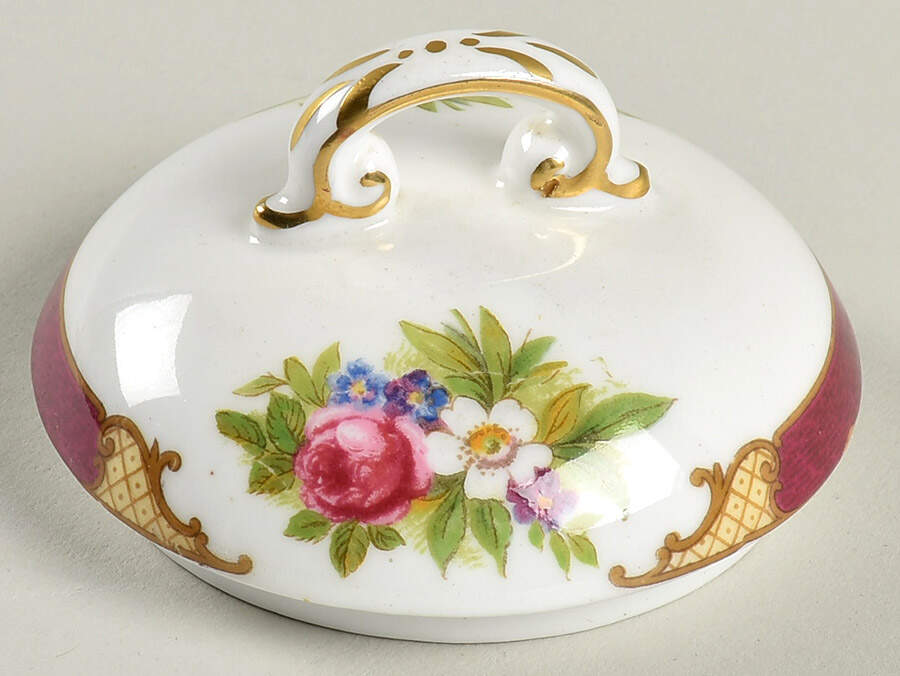 Dubarry Maroon Lid for Sugar Bowl by Shelley-1