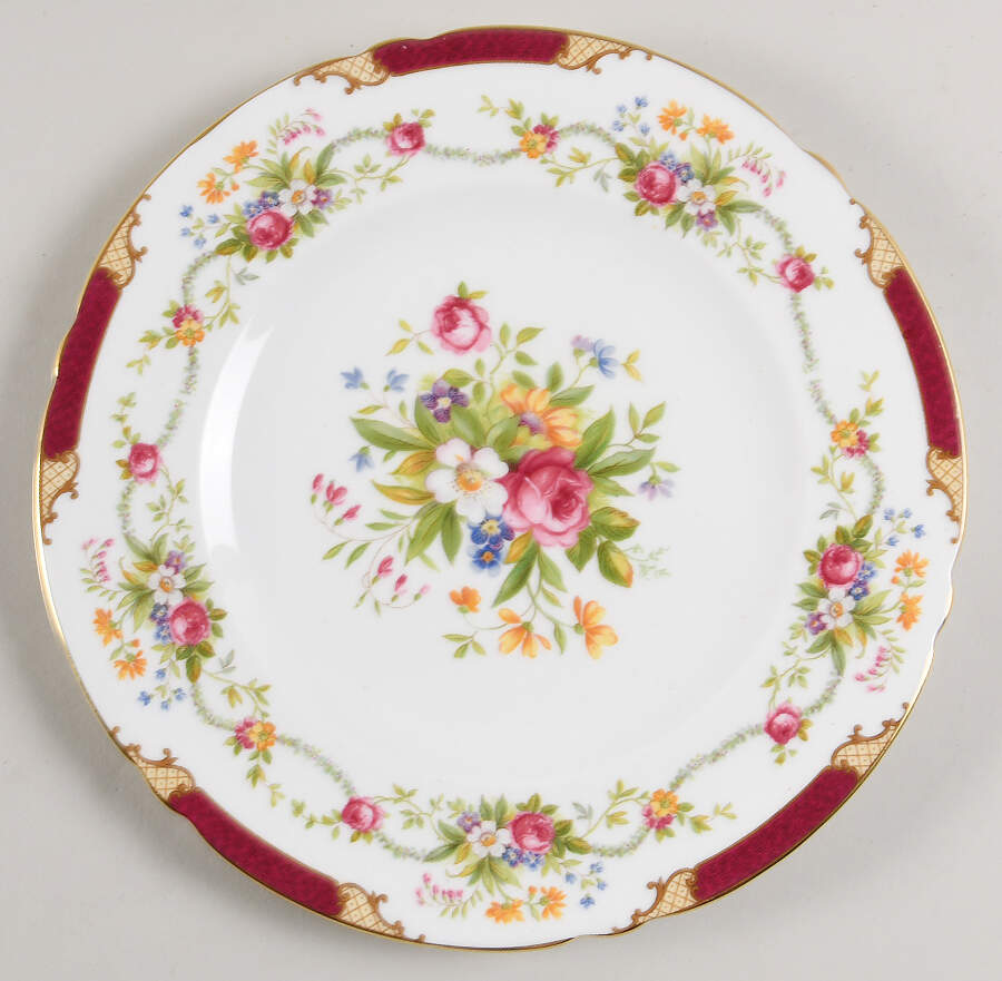 Dubarry Maroon Luncheon Plate by Shelley-1