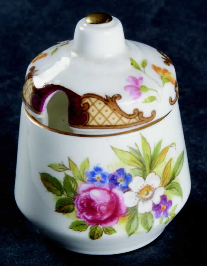 Dubarry Maroon Mustard Jar & Lid by Shelley-1