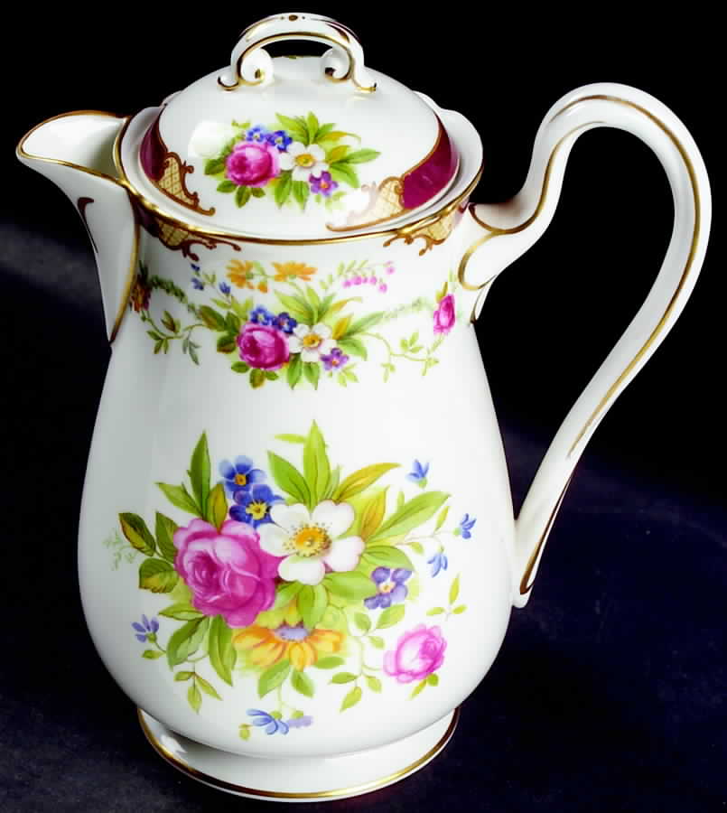 Dubarry Maroon Hot Water Jug & Lid by Shelley-1