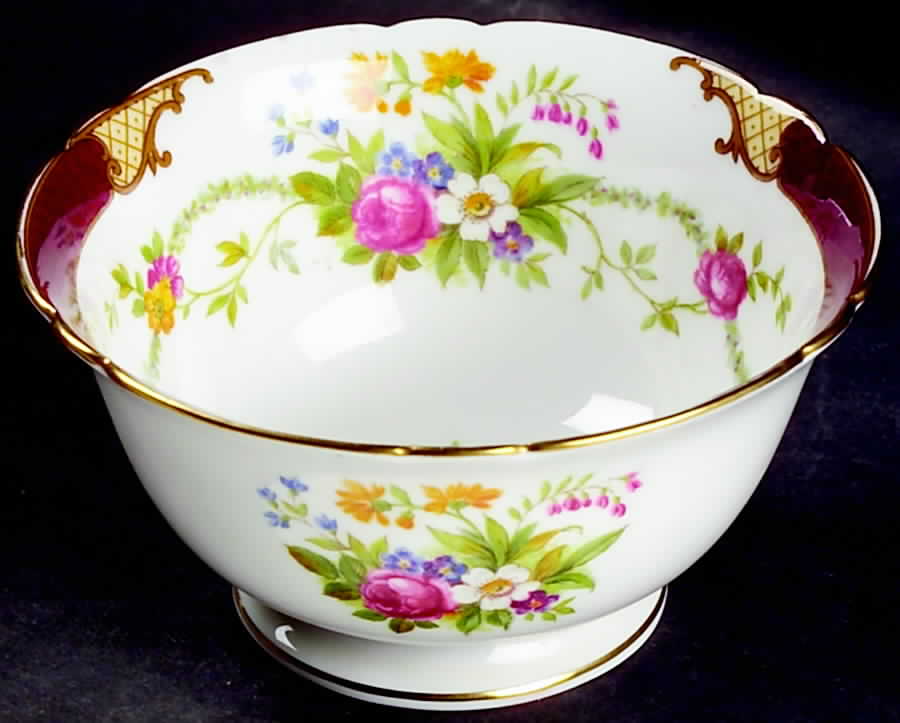 Dubarry Maroon Open Sugar Bowl by Shelley-1
