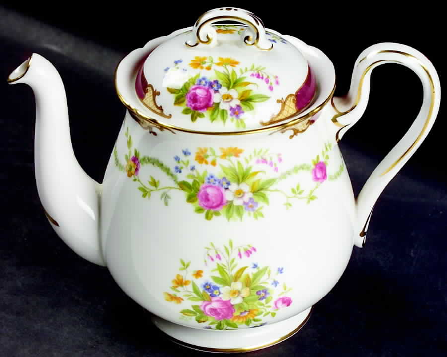 Dubarry Maroon Mini Teapot & Lid by Shelley-1