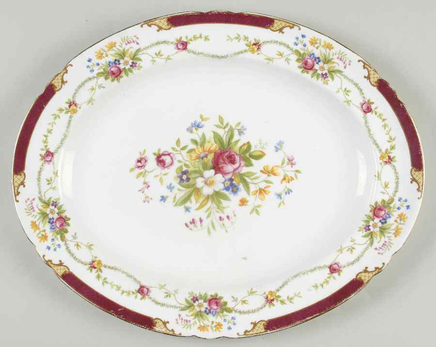 Dubarry Maroon 12" Oval Serving Platter by Shelley-1