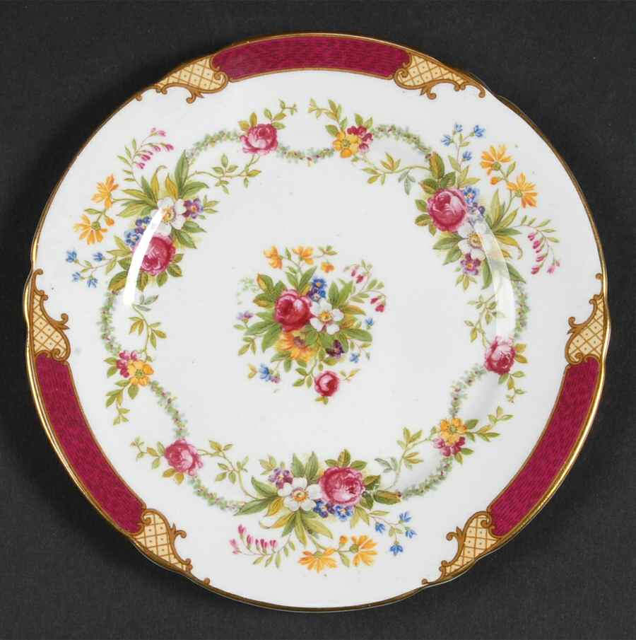 Dubarry Maroon Bread & Butter Plate by Shelley-1
