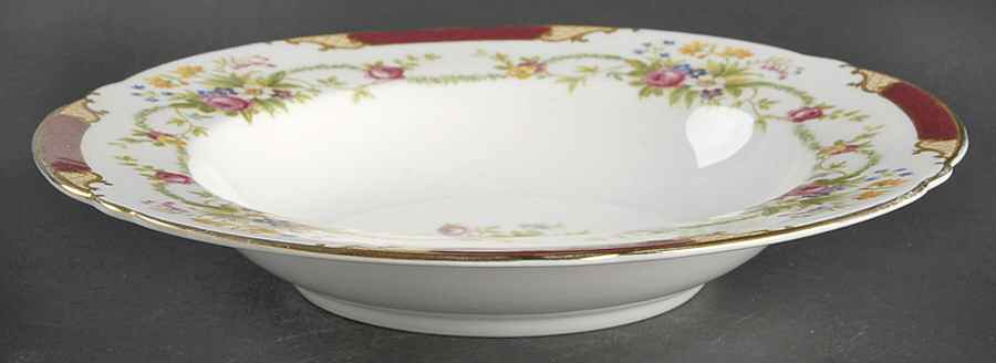 Dubarry Maroon Rim Soup Bowl by Shelley-1