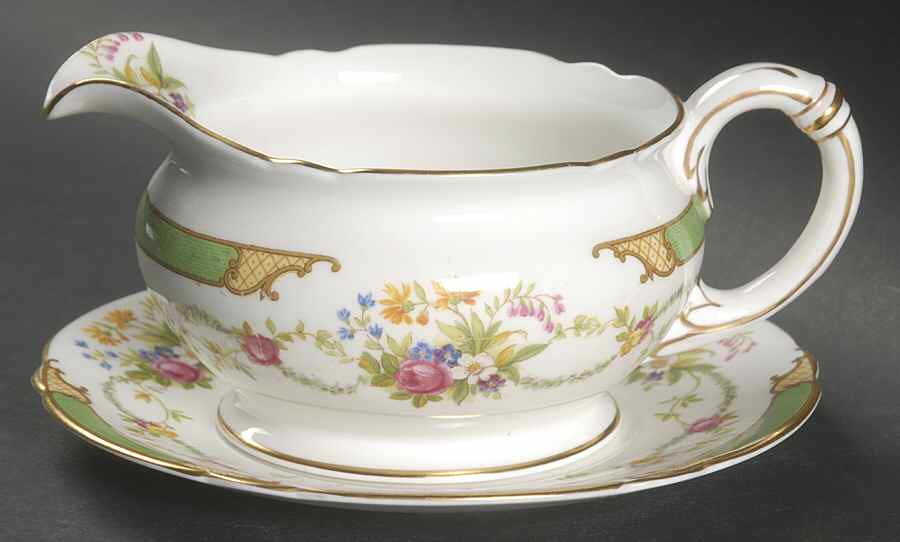 Dubarry Green Gravy Boat & Underplate by Shelley-1