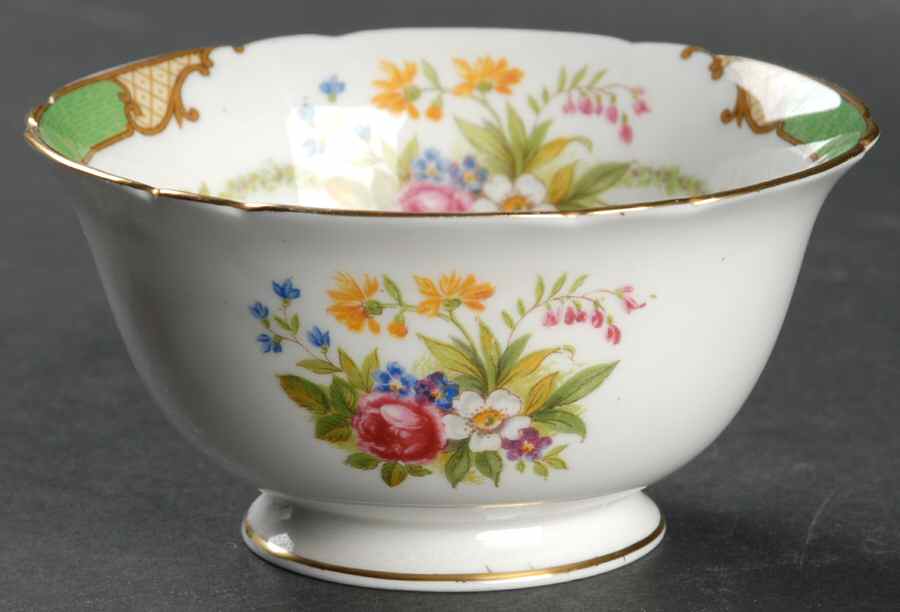 Dubarry Green Open Sugar Bowl by Shelley-1