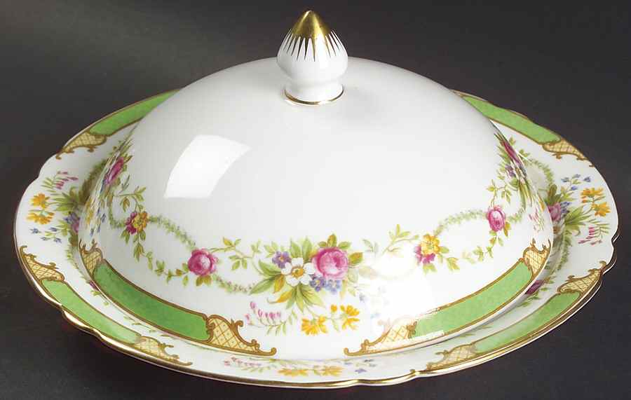Dubarry Green Muffin Dish & Lid by Shelley-1