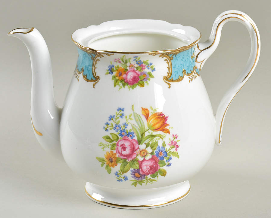 Duchess Blue Teapot No Lid by Shelley-1