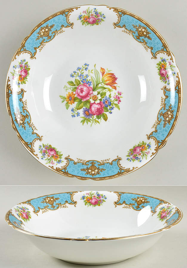 Duchess Blue 9" Round Vegetable Bowl by Shelley-1