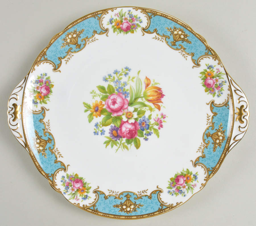 Duchess Blue Handled Cake Plate by Shelley-1