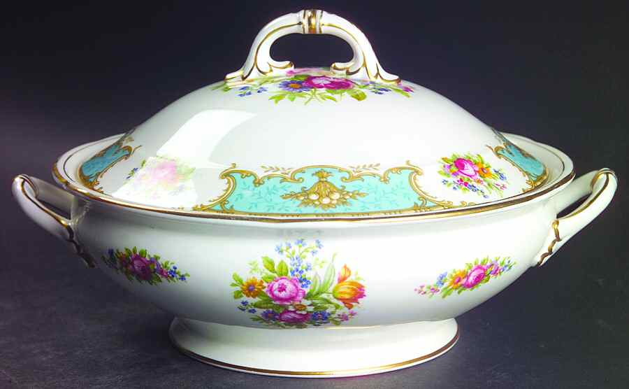 Duchess Blue Round Covered Vegetable by Shelley-1
