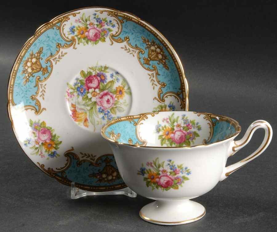 Duchess Blue Footed Cup & Saucer Set by Shelley-1