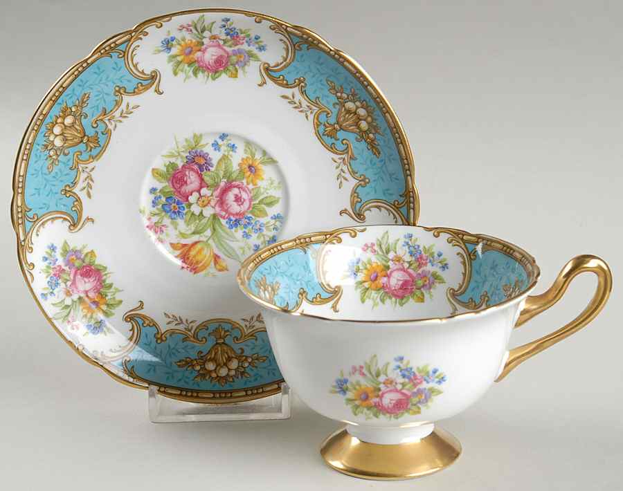 Duchess Blue Footed Cup & Saucer Set by Shelley-1