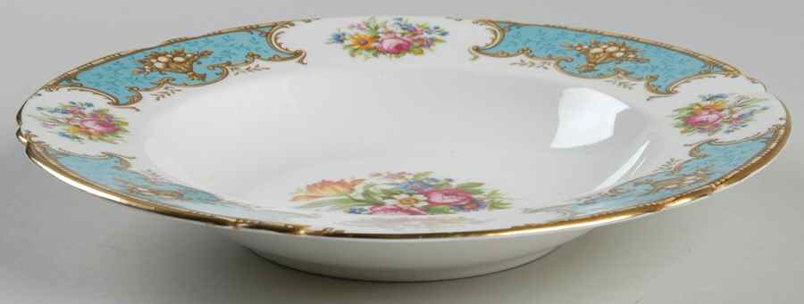 Duchess Blue Rim Soup Bowl by Shelley-1