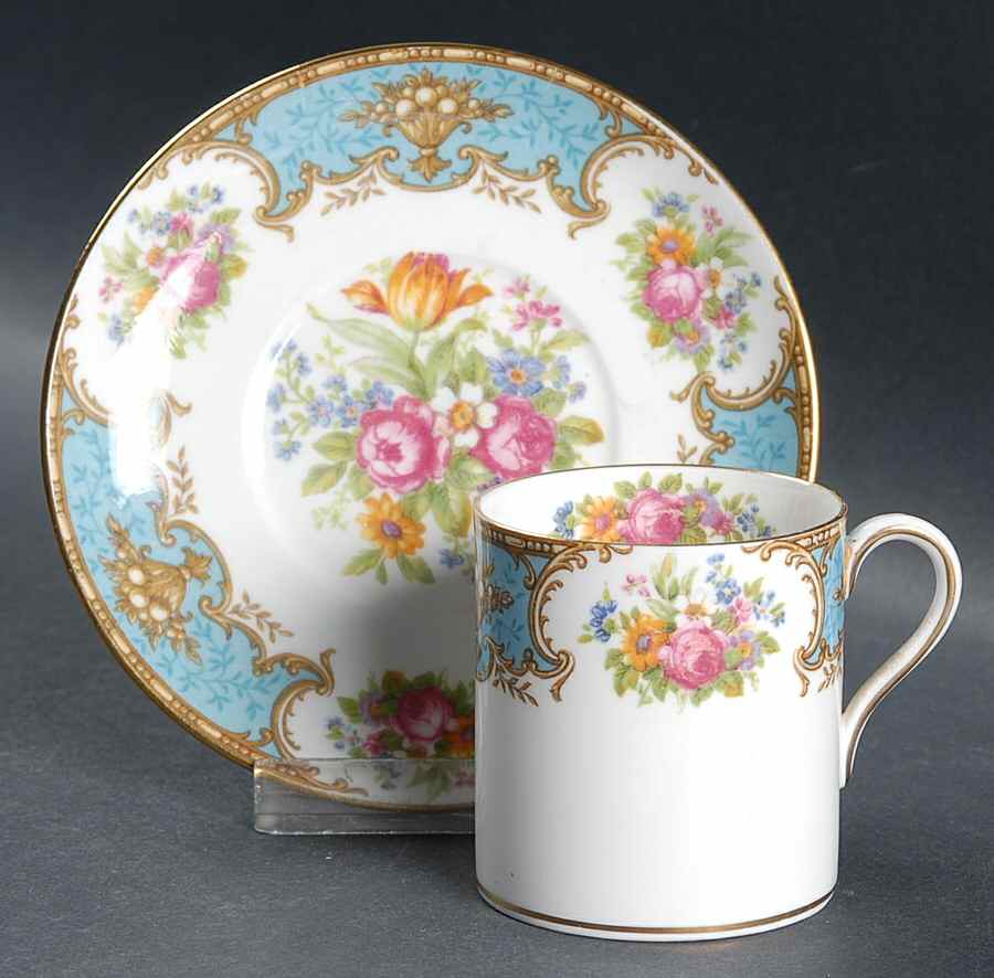 Duchess Blue Flat Demitasse Cup & Saucer Set by Shelley-1