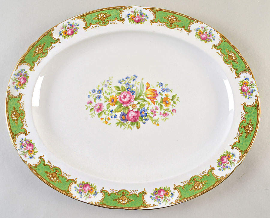 Duchess Green 16" Oval Serving Platter by Shelley-1
