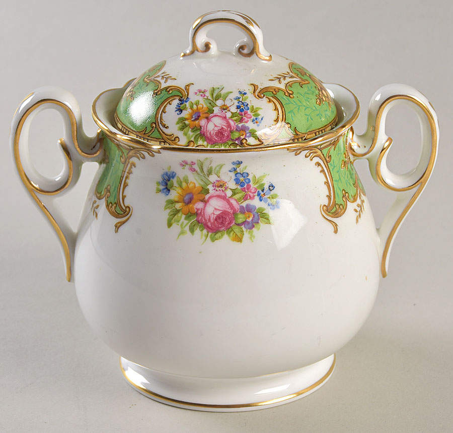 Duchess Green Sugar Bowl & Lid by Shelley-1