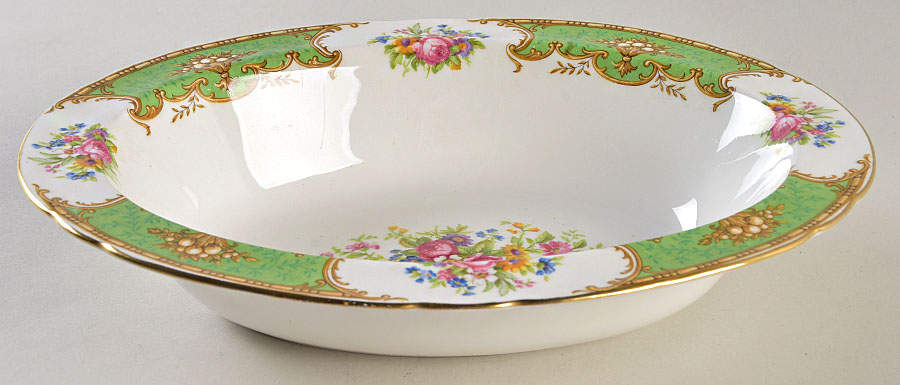 Duchess Green 9" Oval Vegetable Bowl by Shelley-1