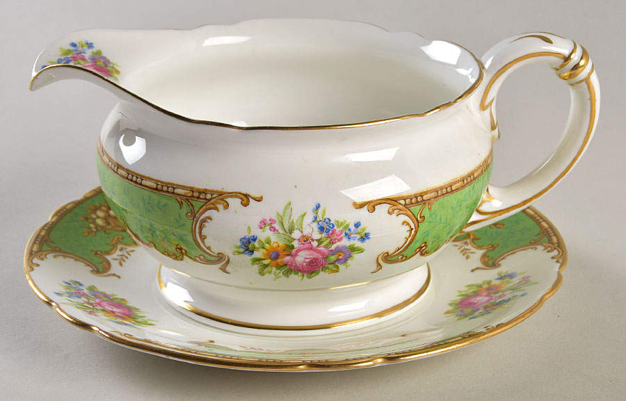 Duchess Green Gravy Boat & Underplate by Shelley-1