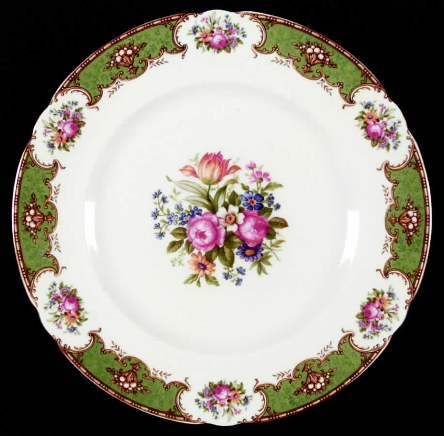 Duchess Green Dinner Plate by Shelley-1