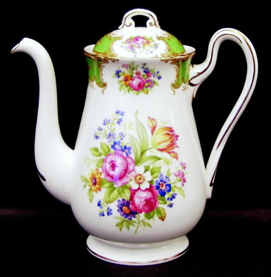 Duchess Green Coffee Pot & Lid by Shelley-1