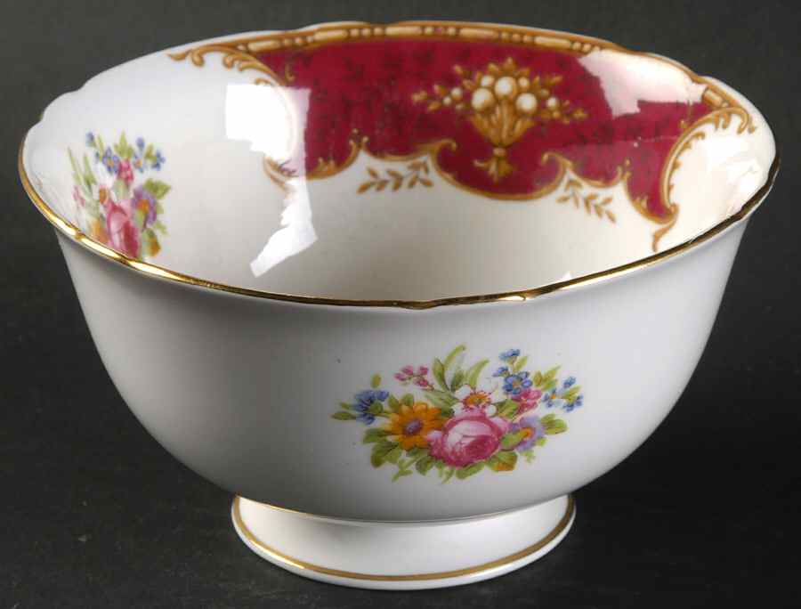 Duchess Red Open Sugar Bowl by Shelley-1