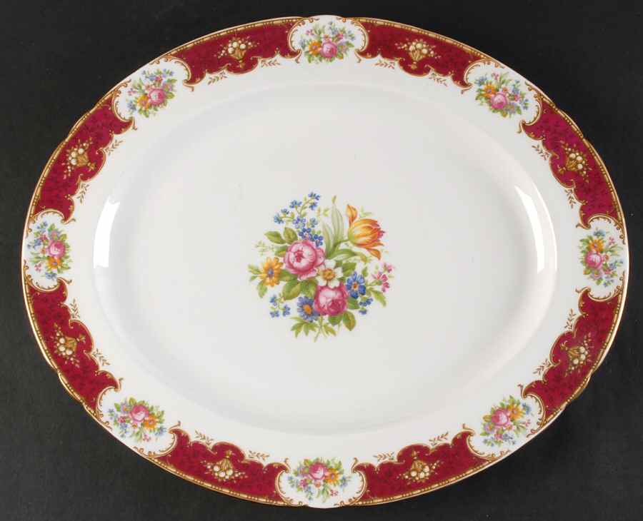 Duchess Red 15" Oval Serving Platter by Shelley-1