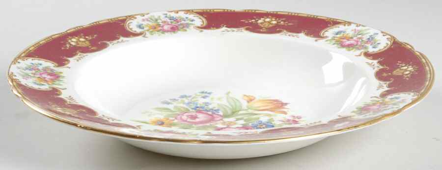 Duchess Red Large Rim Soup Bowl by Shelley-1