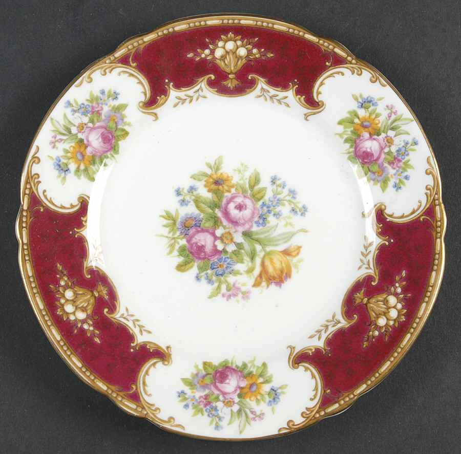 Duchess Red Bread & Butter Plate by Shelley-1