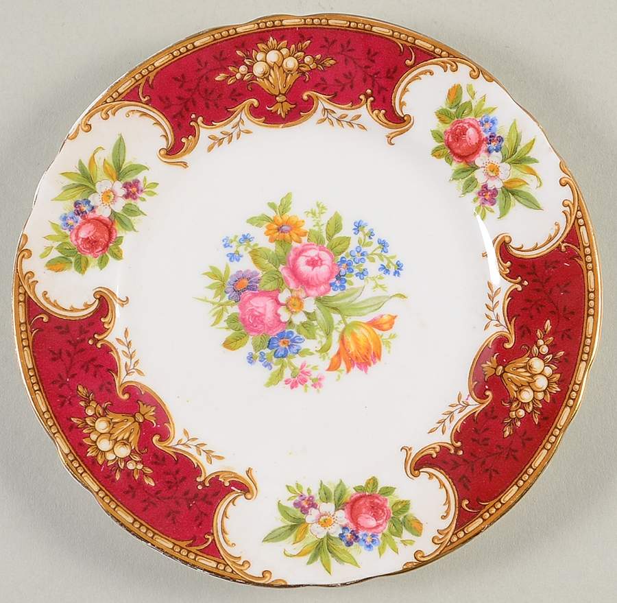 Duchess Red Bread & Butter Plate by Shelley-1