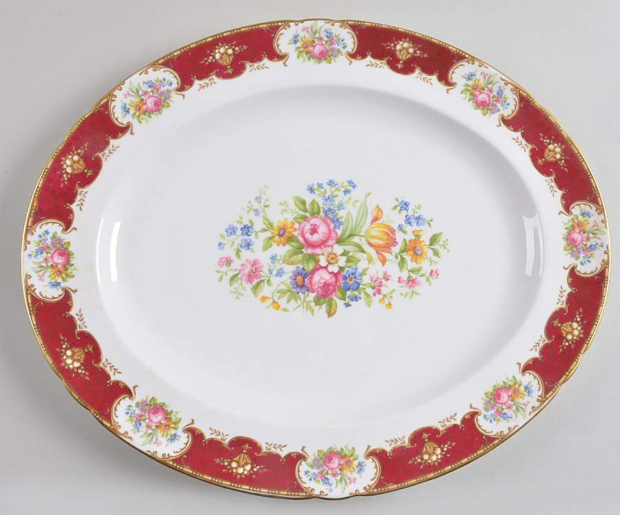 Duchess Red 14" Oval Serving Platter by Shelley-1