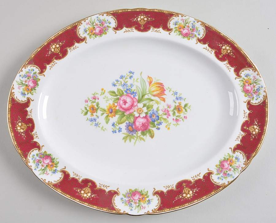 Duchess Red 12" Oval Serving Platter by Shelley-1