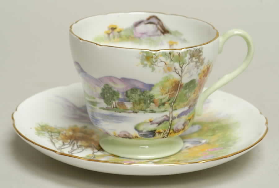 English Lakes Footed Cup & Saucer Set by Shelley-1